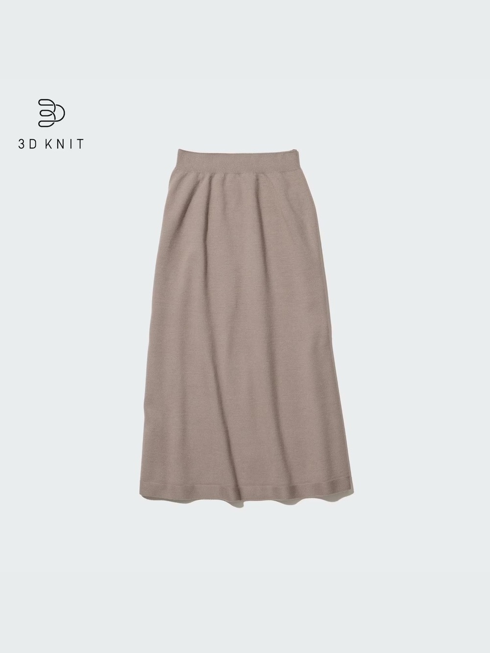 Uniqlo 3D Knit Midi Skirt — Taupe Neutral